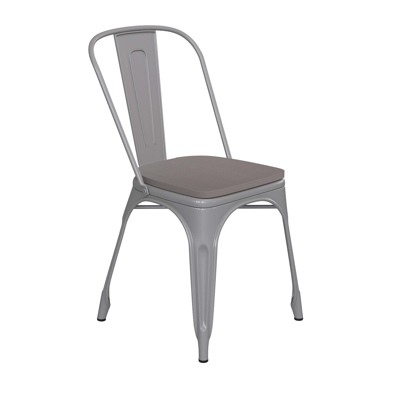 Emma and Oliver Perth Metal Stacking Dining Chairs with Poly Resin Seats for Indoor/Outdoor Use